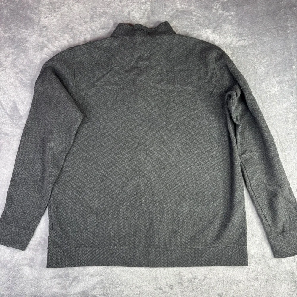 Straight Down‎ Pullover Men Large Grey Henley Mock Neck 1/4 Button Golf Sweater